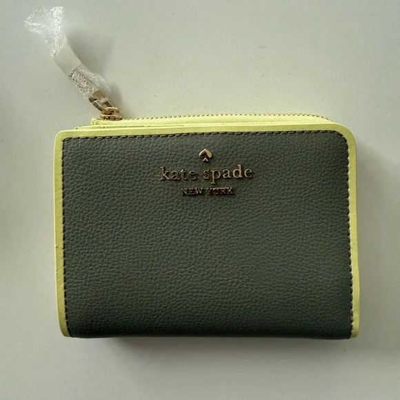 Kate Spade Gray and Yellow L-Zip Wallet - Picture 6 of 8